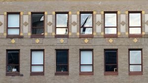 Preview wallpaper building, windows, glass, facade, architecture, bricks