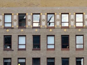 Preview wallpaper building, windows, glass, facade, architecture, bricks