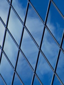 Preview wallpaper building, windows, glass, lines, facade, blue