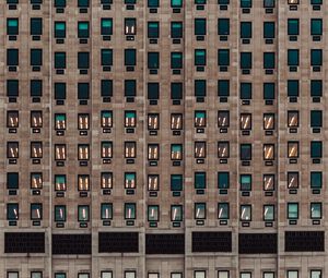 Preview wallpaper building, windows, lights, architecture, facade