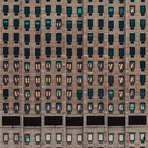Preview wallpaper building, windows, lights, architecture, facade
