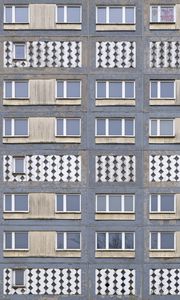 Preview wallpaper building, windows, pattern, texture, graffiti