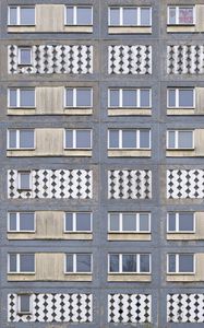 Preview wallpaper building, windows, pattern, texture, graffiti