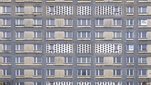 Preview wallpaper building, windows, pattern, texture, graffiti