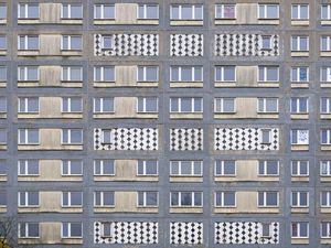 Preview wallpaper building, windows, pattern, texture, graffiti