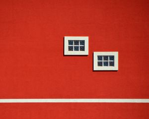 Preview wallpaper building, windows, red, minimalism