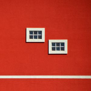 Preview wallpaper building, windows, red, minimalism