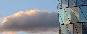 Preview wallpaper building, windows, reflection, clouds, height