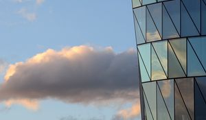 Preview wallpaper building, windows, reflection, clouds, height