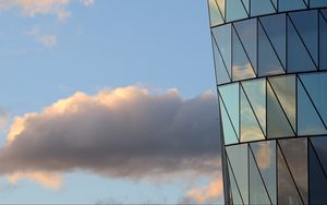 Preview wallpaper building, windows, reflection, clouds, height