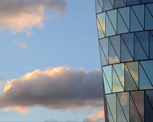 Preview wallpaper building, windows, reflection, clouds, height
