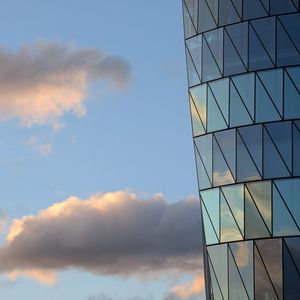 Preview wallpaper building, windows, reflection, clouds, height