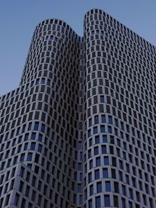 Preview wallpaper building, windows, sky, architecture, facade, blue