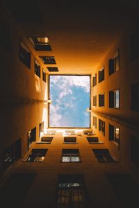 Preview wallpaper building, windows, sky, bottom view