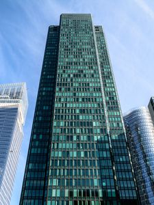 Preview wallpaper building, windows, skyscraper, bottom view