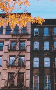 Preview wallpaper building, windows, stairs, facade, autumn