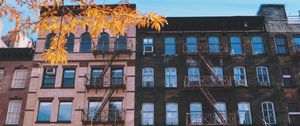 Preview wallpaper building, windows, stairs, facade, autumn