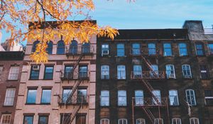 Preview wallpaper building, windows, stairs, facade, autumn