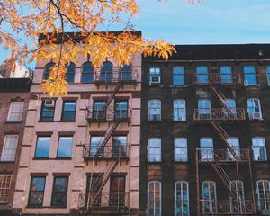 Preview wallpaper building, windows, stairs, facade, autumn