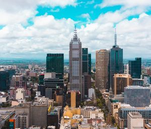 Preview wallpaper buildings, aerial view, metropolis, city, cityscape