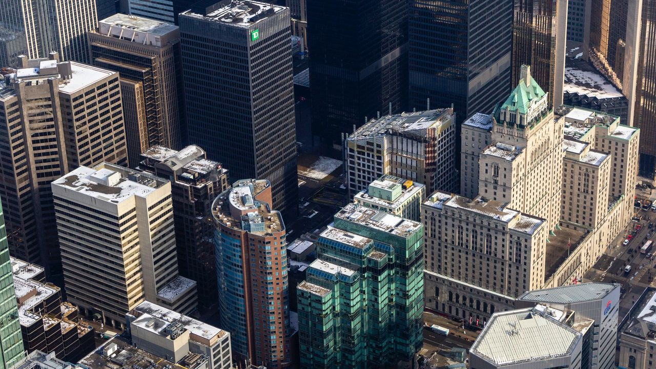 Wallpaper buildings, aerial view, roofs, metropolis