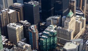 Preview wallpaper buildings, aerial view, roofs, metropolis