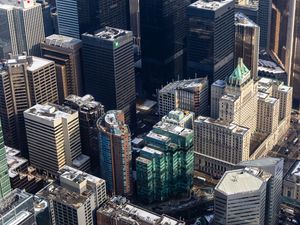 Preview wallpaper buildings, aerial view, roofs, metropolis