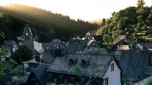 Preview wallpaper buildings, architecture, aerial view, roofs, trees