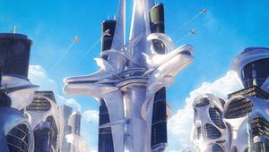 Preview wallpaper buildings, architecture, aircraft, futurism, fantasy