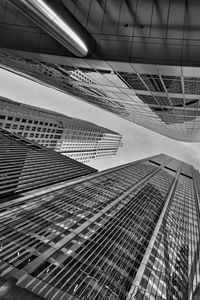 Preview wallpaper buildings, architecture, black and white, bottom view