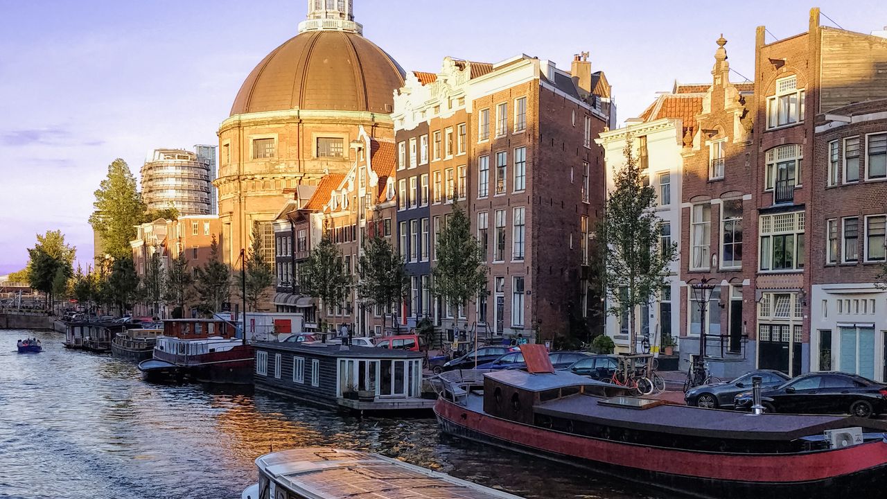 Wallpaper buildings, architecture, boat, amsterdam