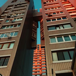 Preview wallpaper buildings, architecture, bottom view, sunset