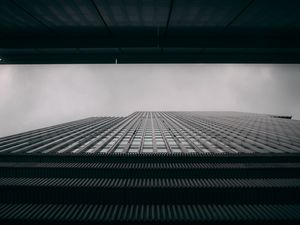 Preview wallpaper buildings, architecture, bottom view, black and white
