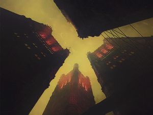 Preview wallpaper buildings, architecture, bottom view, fantasy