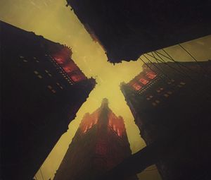 Preview wallpaper buildings, architecture, bottom view, fantasy
