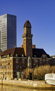 Preview wallpaper buildings, architecture, bridge, river, city, sky