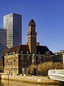Preview wallpaper buildings, architecture, bridge, river, city, sky