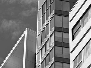 Preview wallpaper buildings, architecture, bw, gray