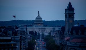 Preview wallpaper buildings, architecture, city, evening