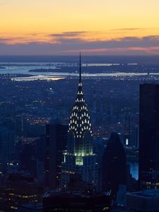Preview wallpaper buildings, architecture, city, tower, evening