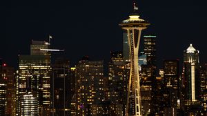 Preview wallpaper buildings, architecture, city, night, dark