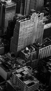 Preview wallpaper buildings, architecture, city, aerial view, black and white