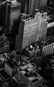 Preview wallpaper buildings, architecture, city, aerial view, black and white