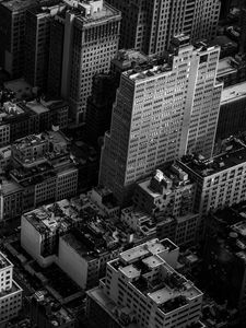 Preview wallpaper buildings, architecture, city, aerial view, black and white