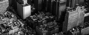 Preview wallpaper buildings, architecture, city, aerial view, black and white