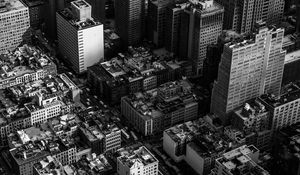 Preview wallpaper buildings, architecture, city, aerial view, black and white