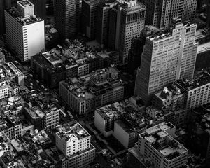 Preview wallpaper buildings, architecture, city, aerial view, black and white
