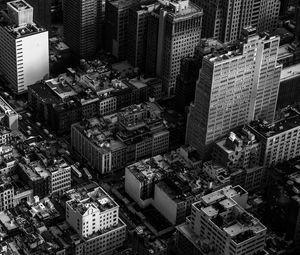 Preview wallpaper buildings, architecture, city, aerial view, black and white