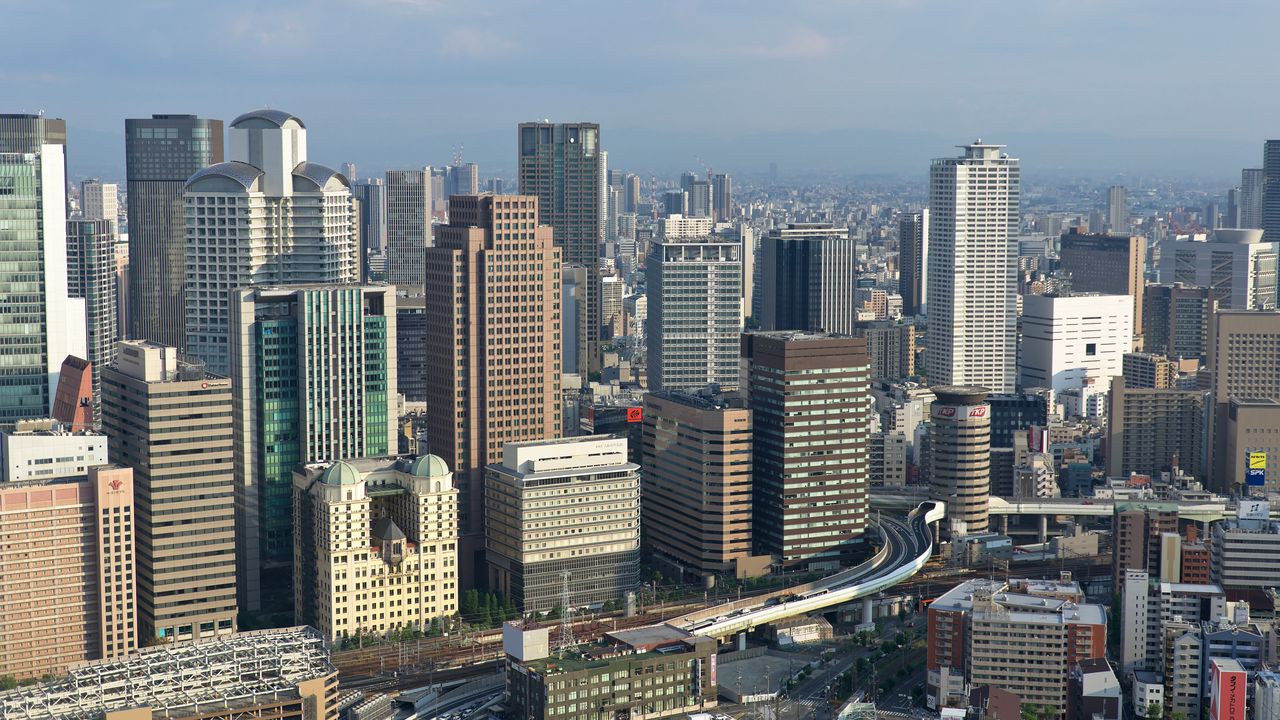 Wallpaper buildings, architecture, city, osaka, japan