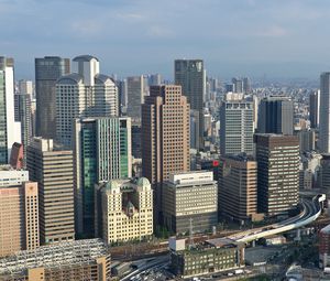 Preview wallpaper buildings, architecture, city, osaka, japan